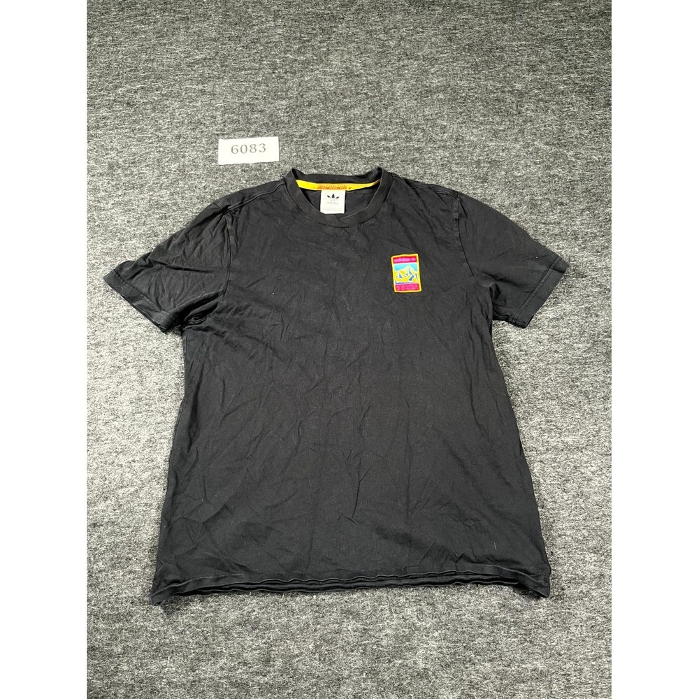 Adidas Originals T Shirt Mens Small Black Cotton Crew Neck Short Sleeve Casual